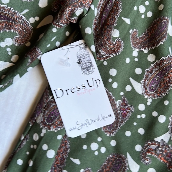 Hello Miss Green Paisley Print One Shoulder Shift Dress New Size Small - Picture 9 of 9